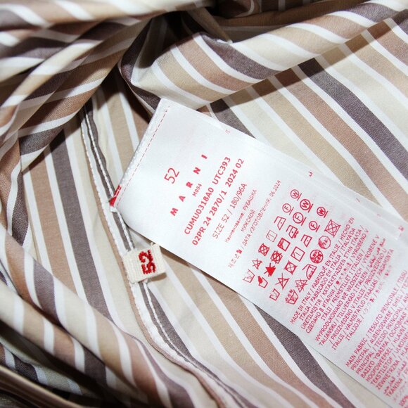 BNWT AW24 MARNI STRIPED POPLIN NOMAD SHIRT 52 - Picture 10 of 12